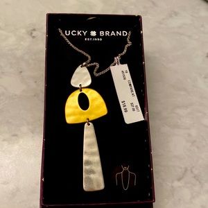 Lovely silver and gold toned statement necklace on adjustable silver chain- new!